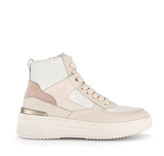 Sneaker i vitt och beige