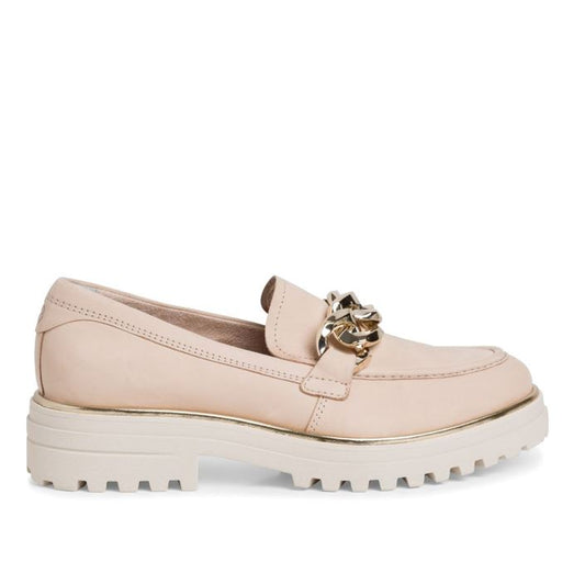 Beige loafers med kedja