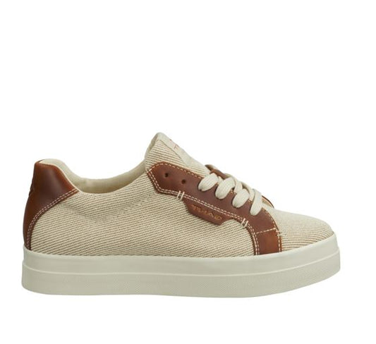 Platåsneaker i beige/brunt - Avona