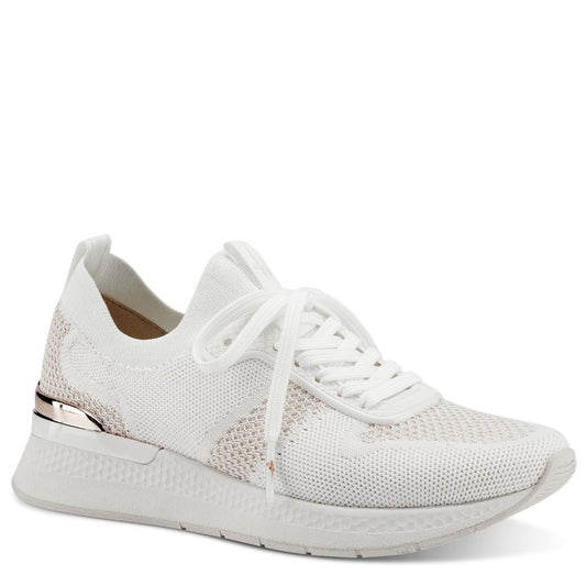 Vita sneakers med roséguld