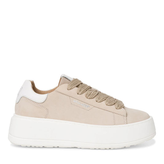 Beige platåsneakers