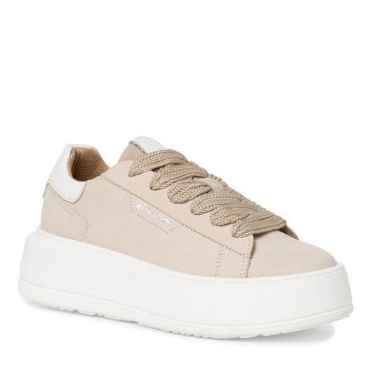 Beige platåsneakers