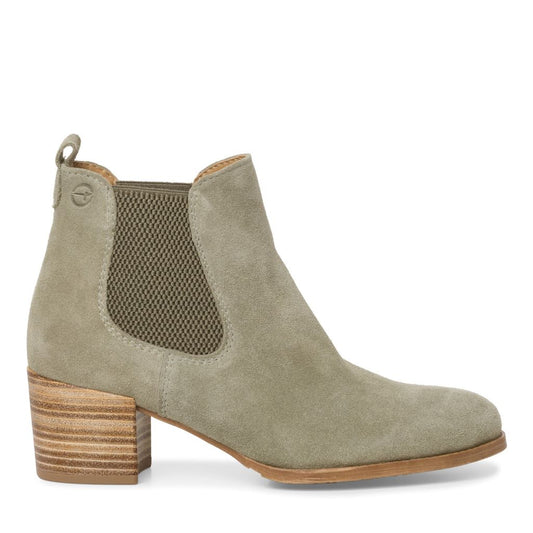 Chelsea boots i grön mocka