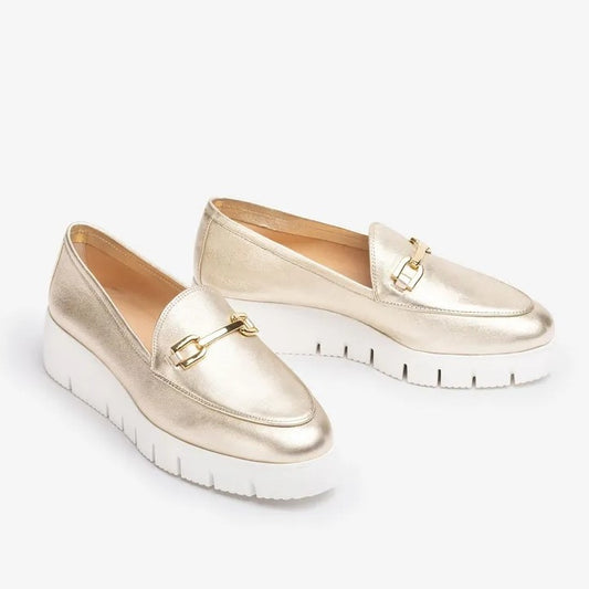 Platina loafers i skinn