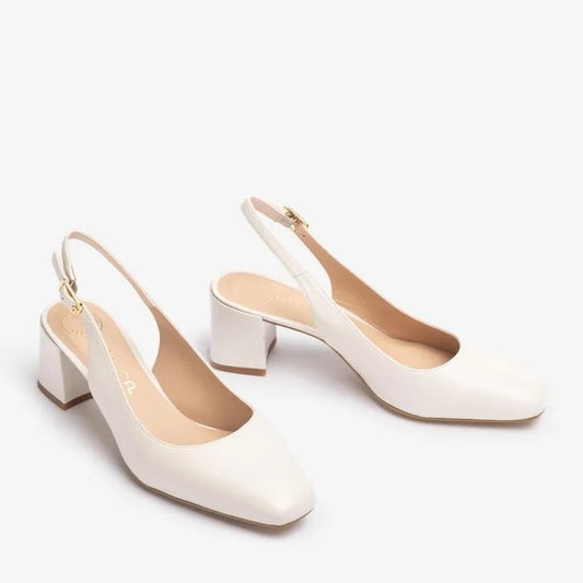 Slingback med fyrkantig tå